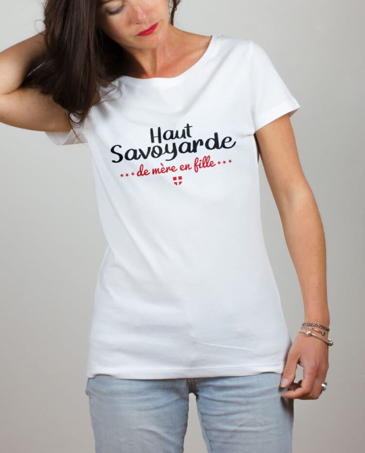 T shirt blanc femme Haut savoyarde de mere en fille