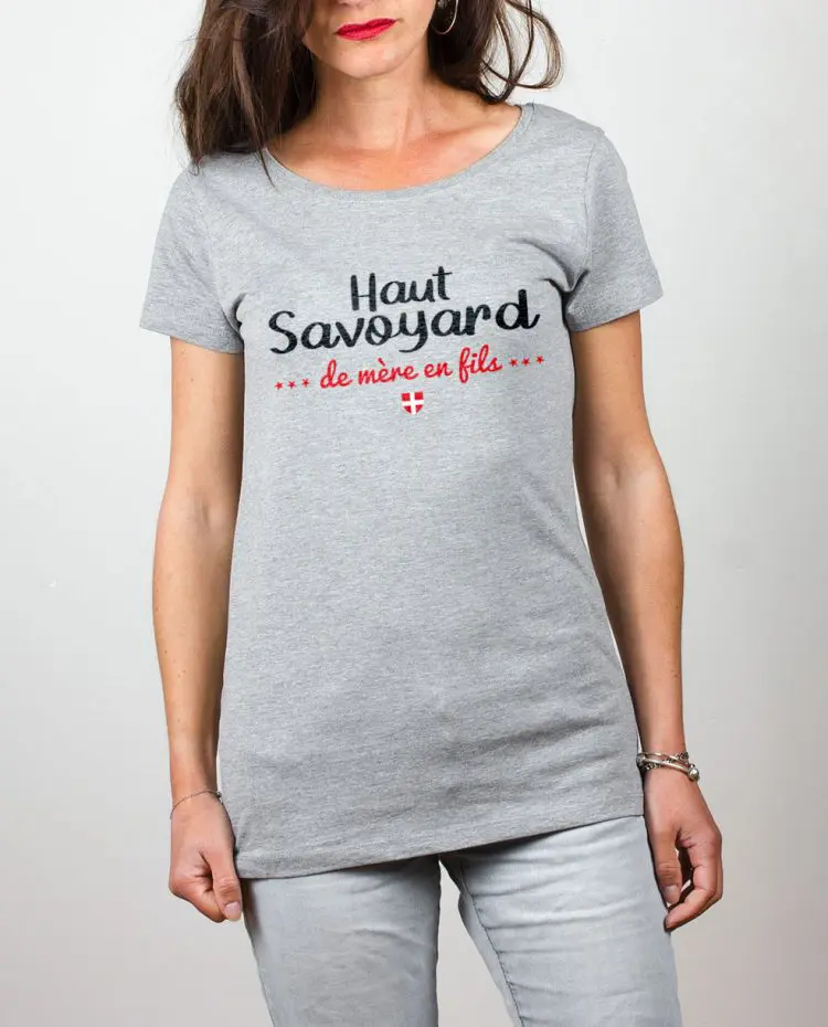 T shirt gris femme Haut savoyarde de mere en fils