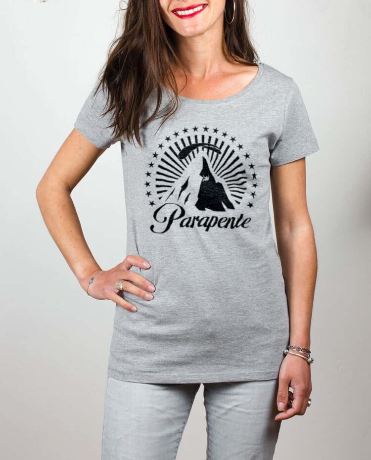 T shirt gris femme montagne parapente paramount