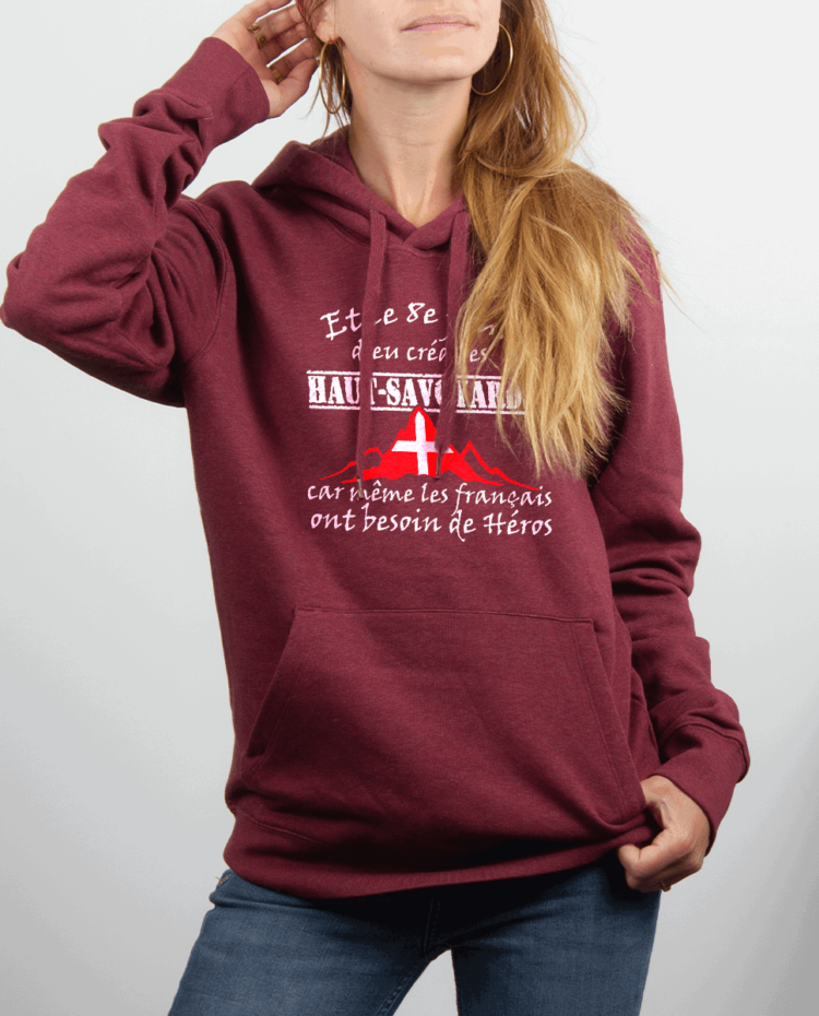 Sweat Femme rouge Bordeau DIEU CREA LES HAUT SAVOYARDS