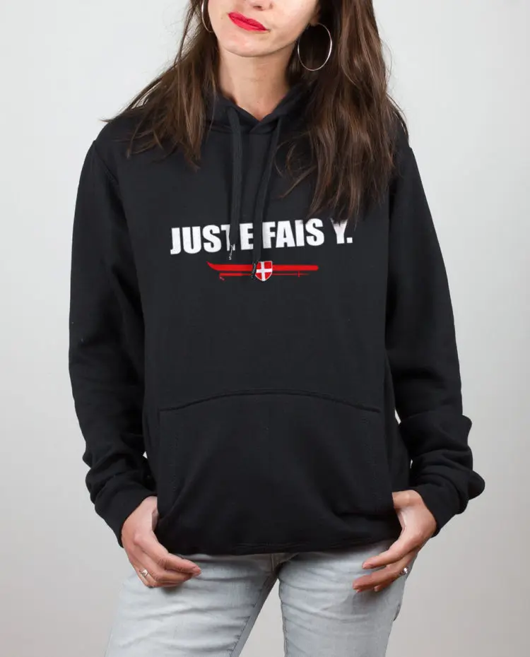 Sweat femme noir Juste fais y