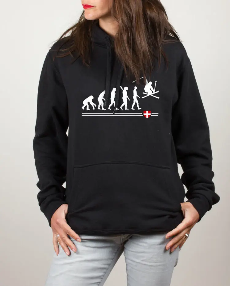 Sweat noir femme evolution ski 1