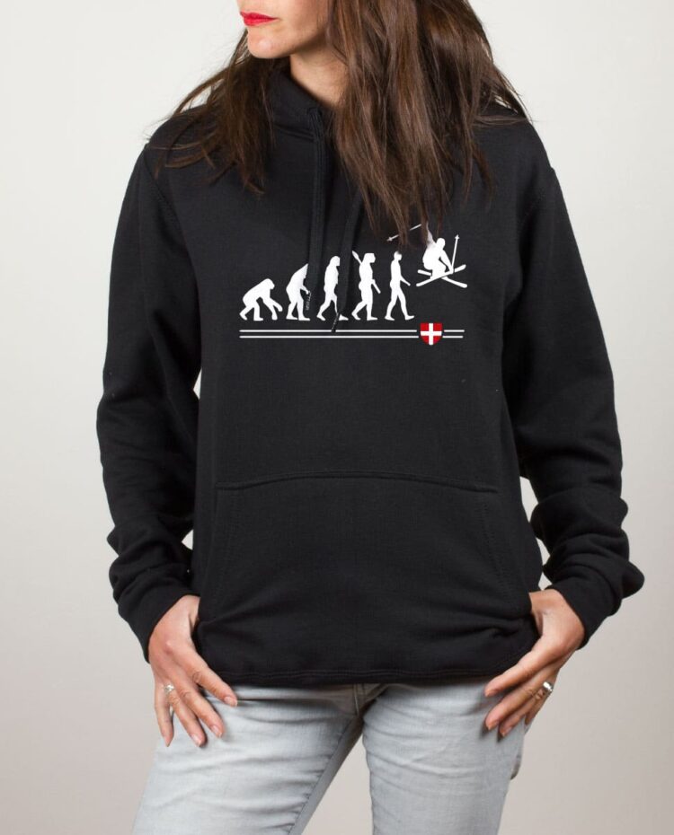 Sweat noir femme evolution ski