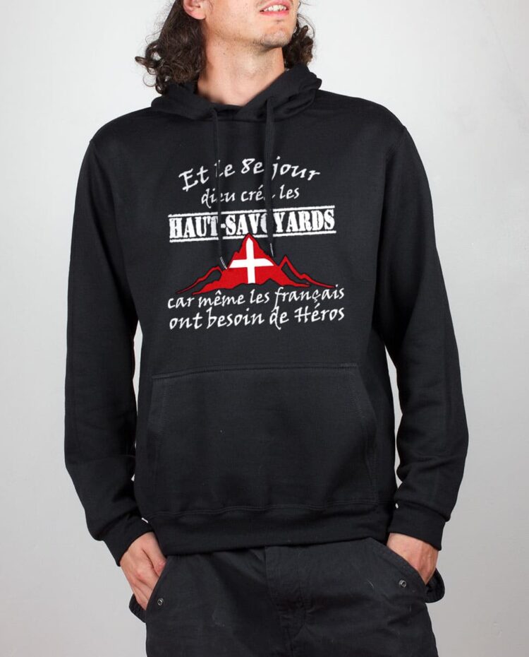 Sweat noir homme Dieu crea les haut savoyards 1