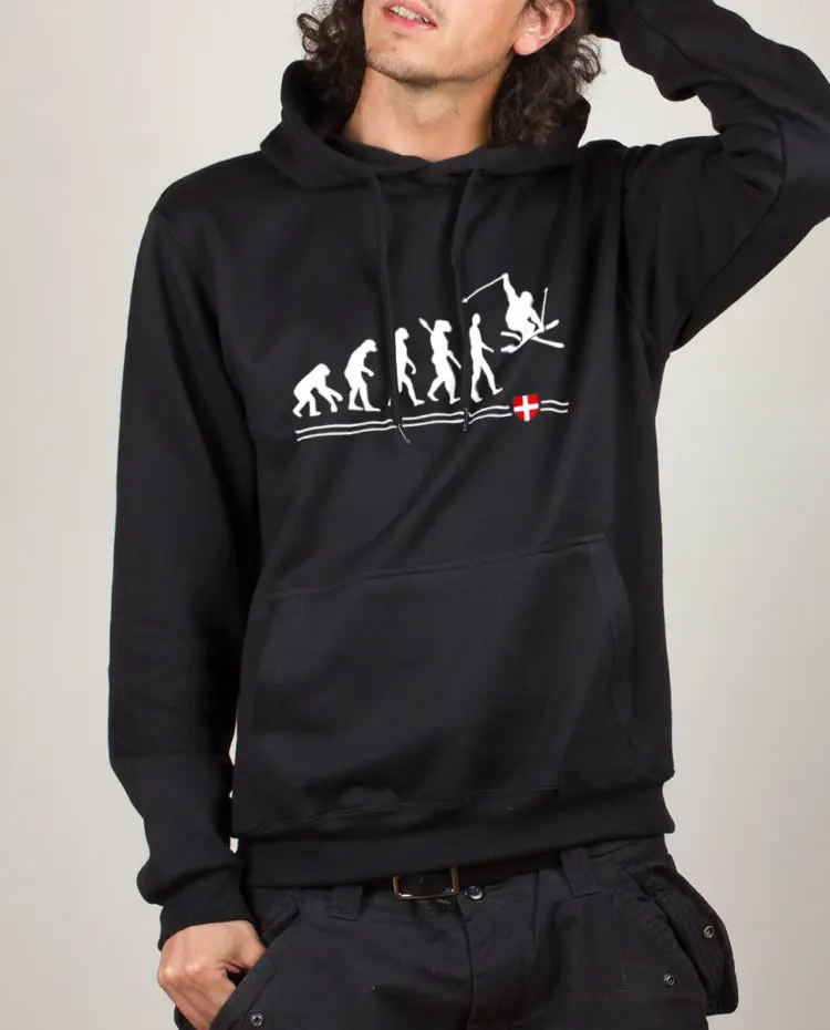 Sweat noir homme Evolution Ski