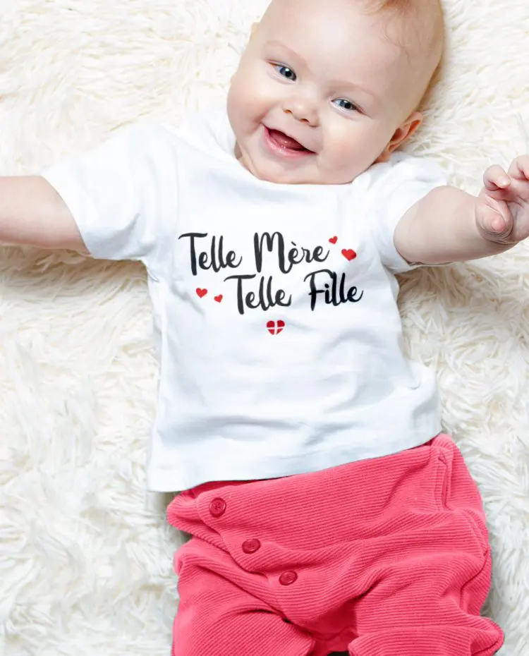 T shirt Blanc BEBE telle mere tel fille