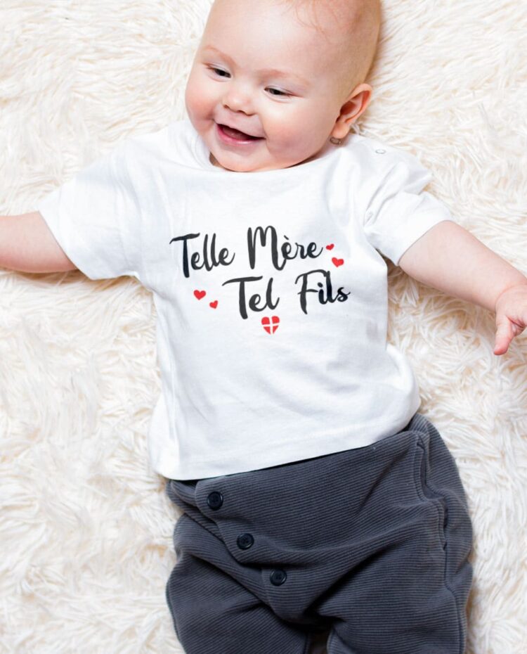 T shirt Blanc BEBE telle mere tel fils