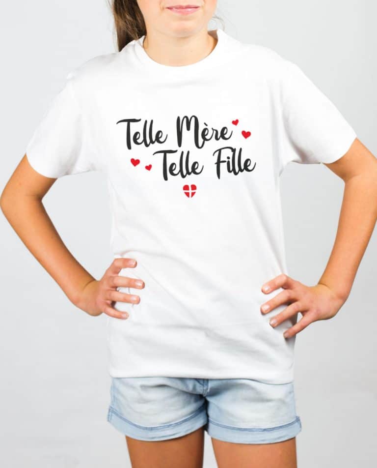 T shirt Blanc enfant fille telle mere telle fille