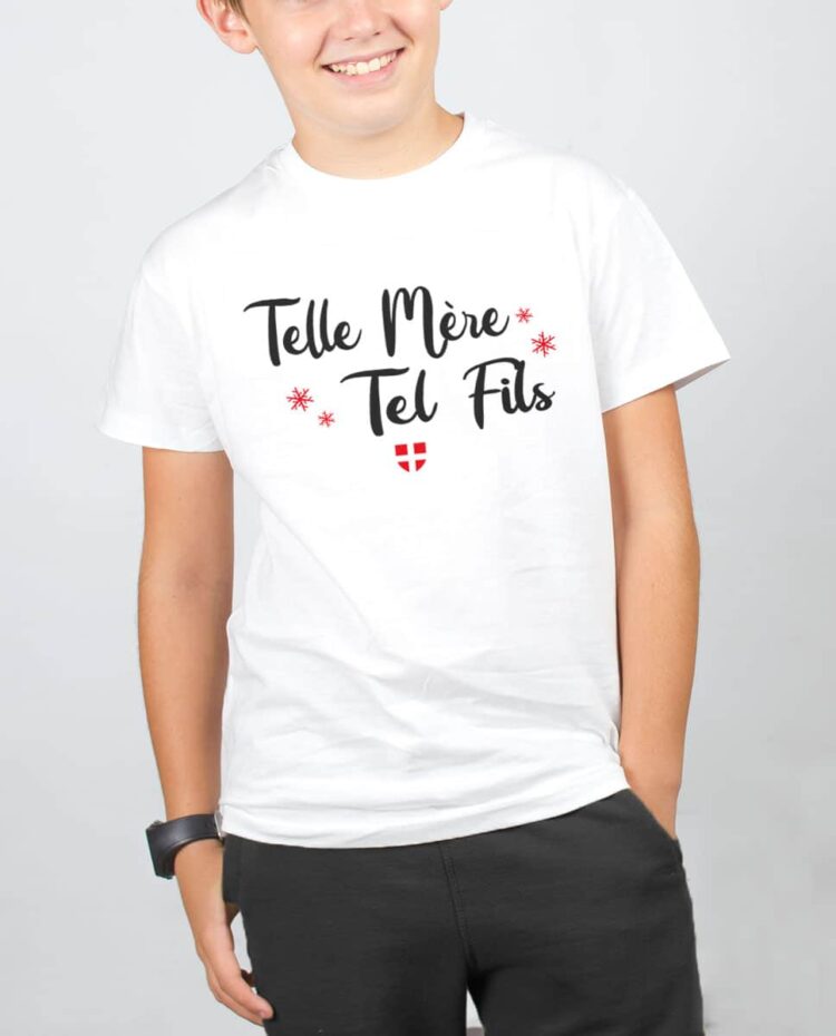 T shirt Blanc enfant garcon telle mere tel fils