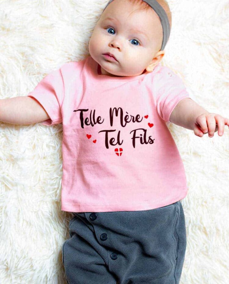 T shirt Rose BEBE telle mere tel fils