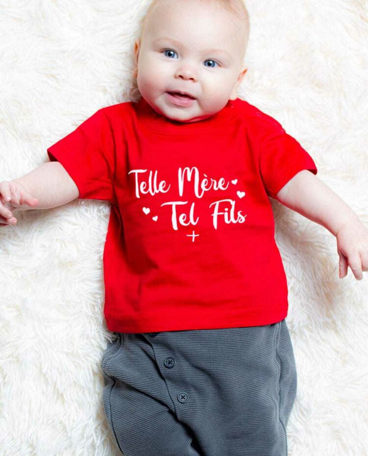 T shirt Rouge BEBE telle mere tel fils