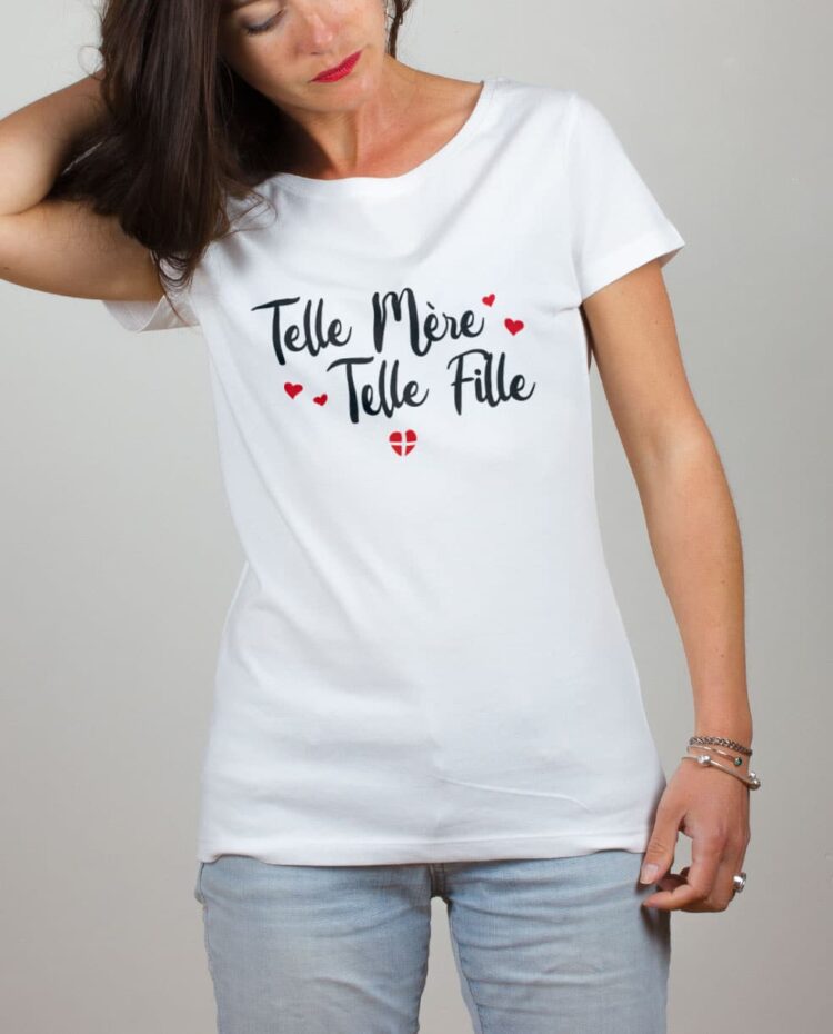 T shirt blanc femme Telle mere telle fille