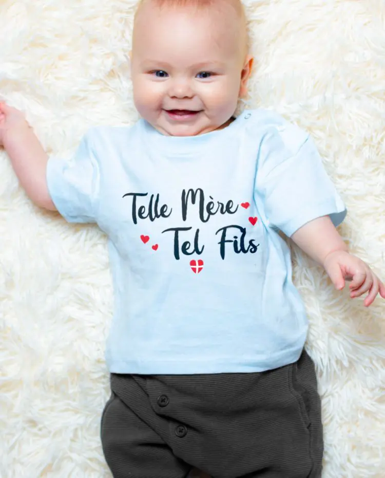 T shirt bleu BEBE telle mere tel fils