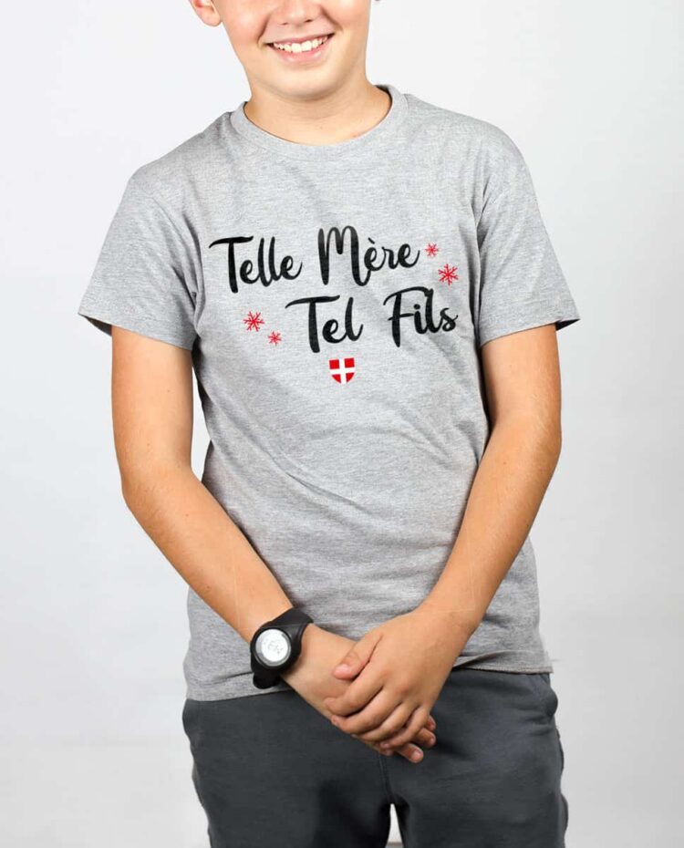 T shirt gris enfant Garcon telle mere tel fils