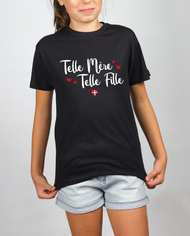 T shirt noir enfant fille telle mere telle fille