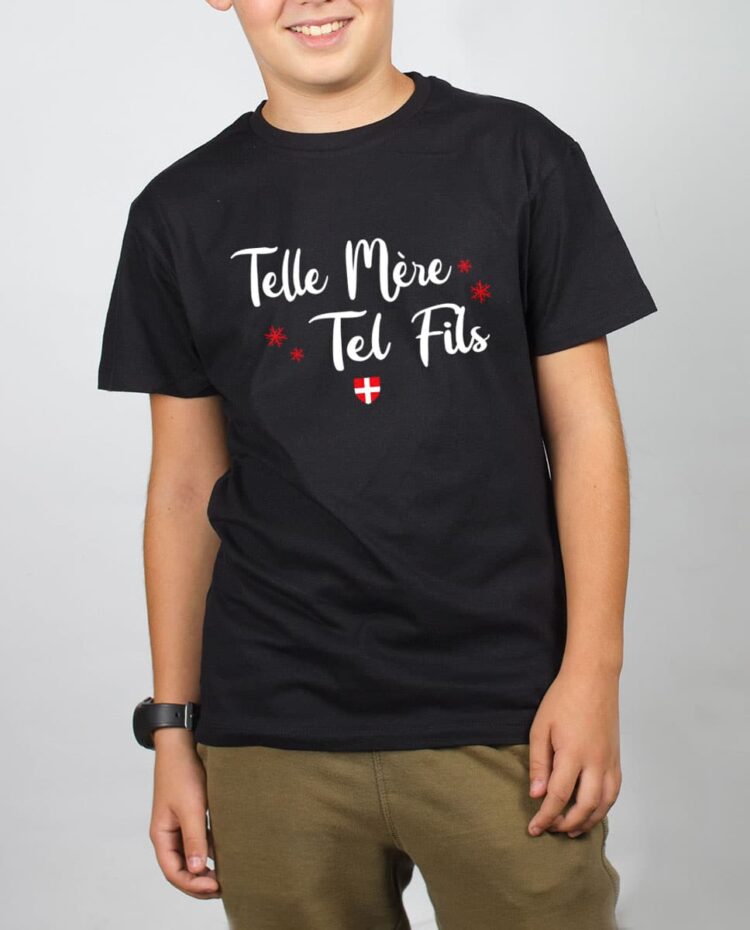 T shirt noir enfant garcon telle mere tel fils