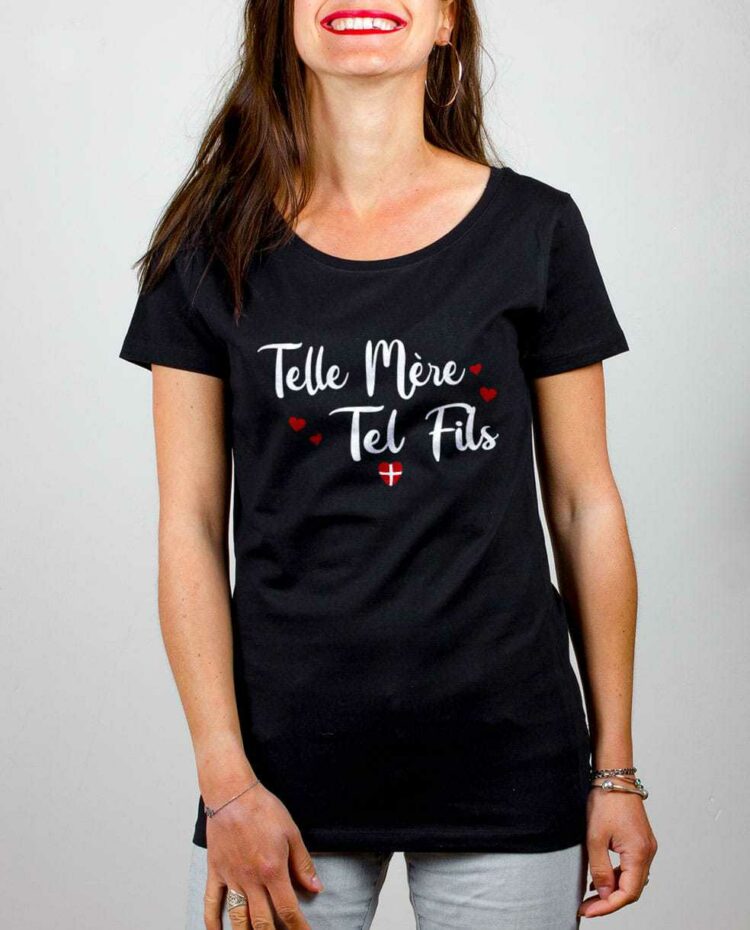 T shirt noir femme Telle mere tel fils