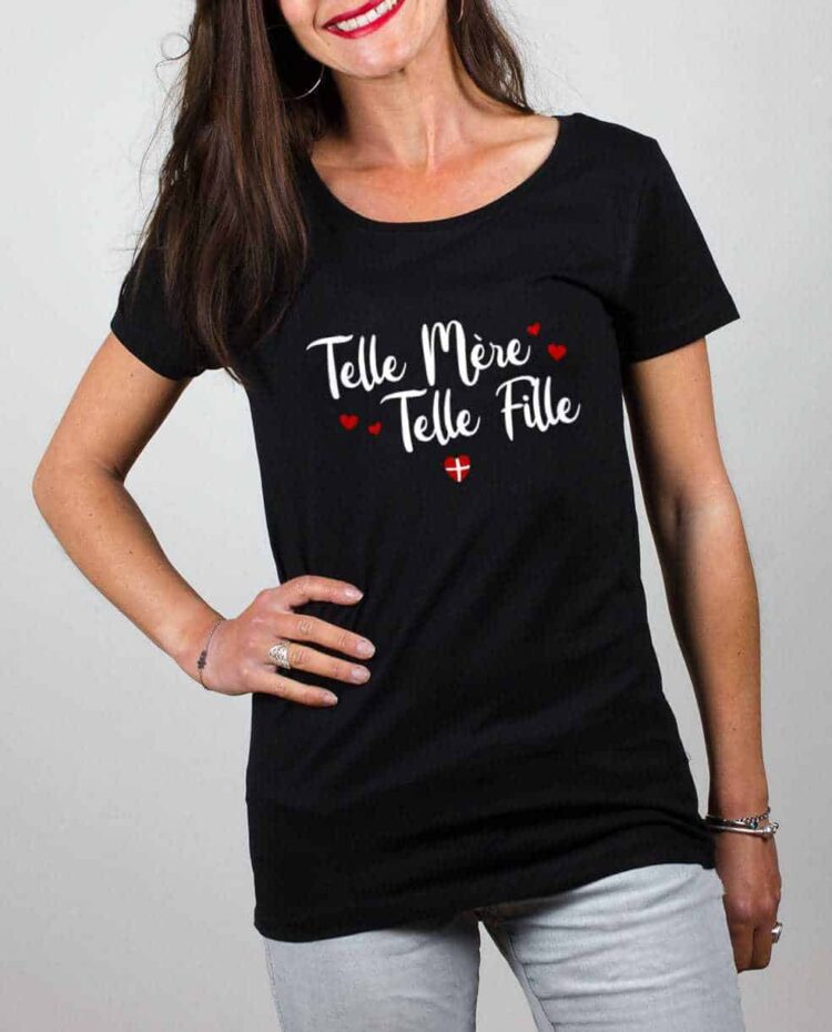 T shirt noir femme Telle mere telle fille