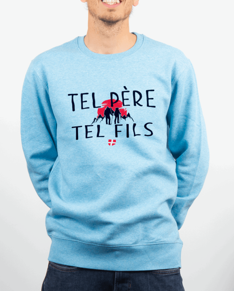 Pull Homme bleu ciel TEL PERE TEL FILS