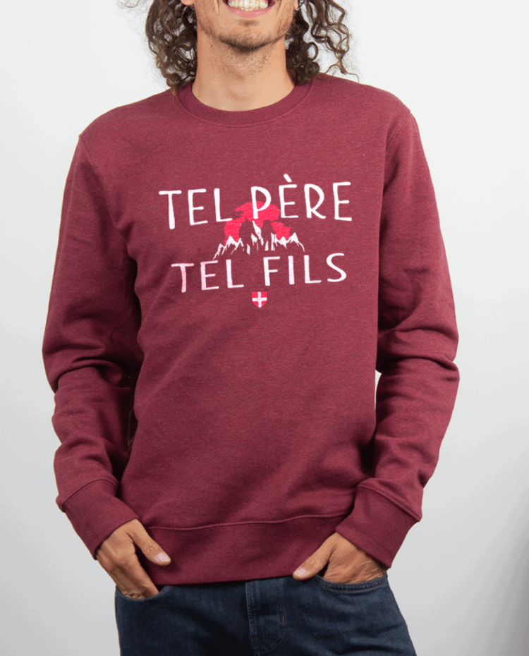 Pull Homme rouge Bordeau TEL PERE TEL FILS