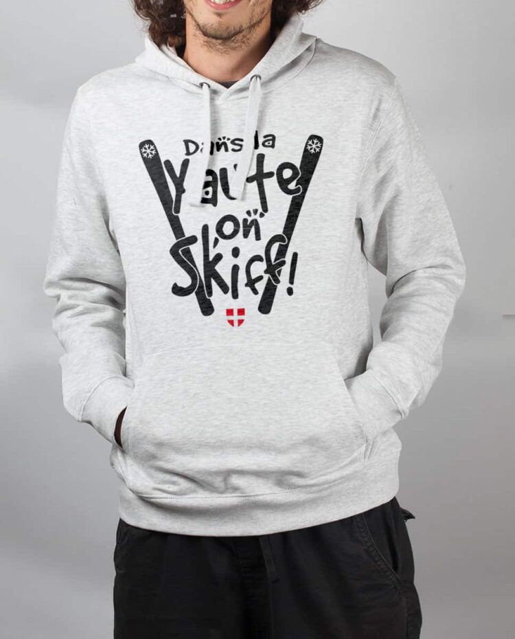 Sweat Blanc homme Dans la yaute on skiff