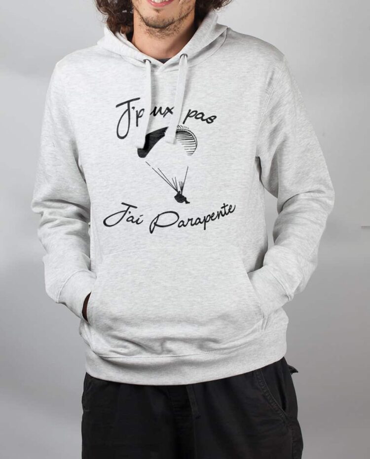 Sweat Blanc homme J’PEUX PAS J’AI PARAPENTE