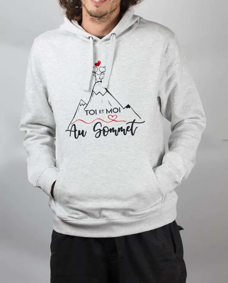 Sweat Blanc homme Toi et moi au sommet