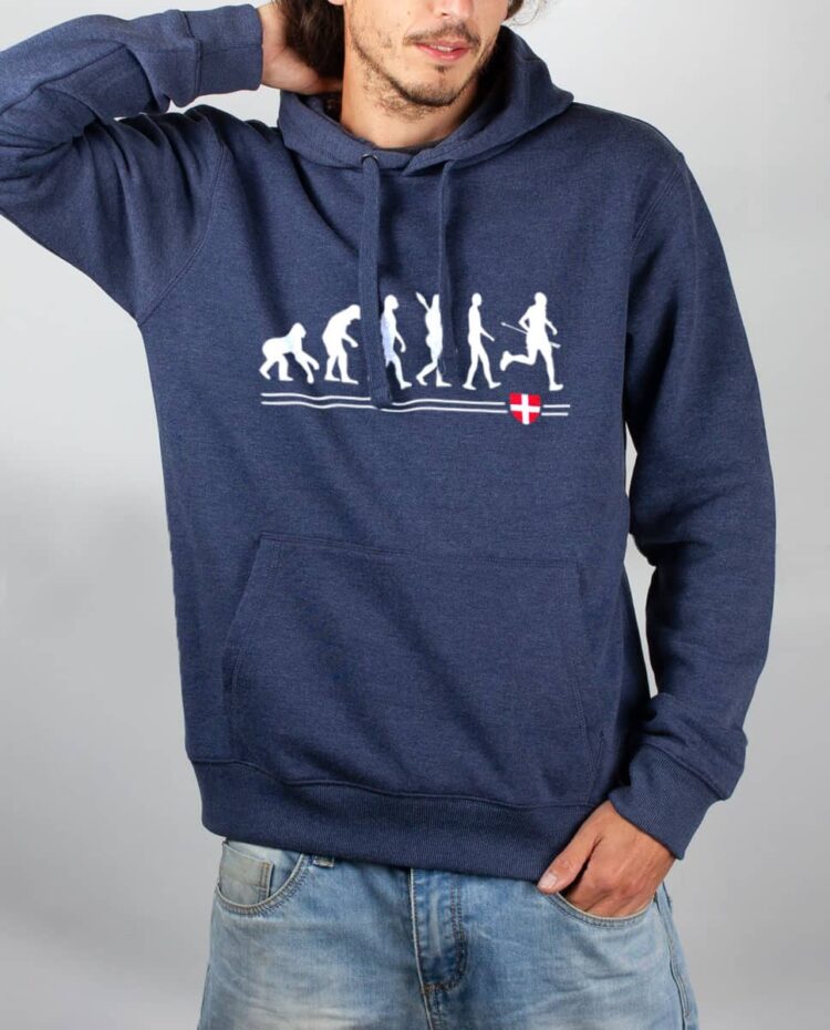 Sweat Bleu chine homme Evolution Trail