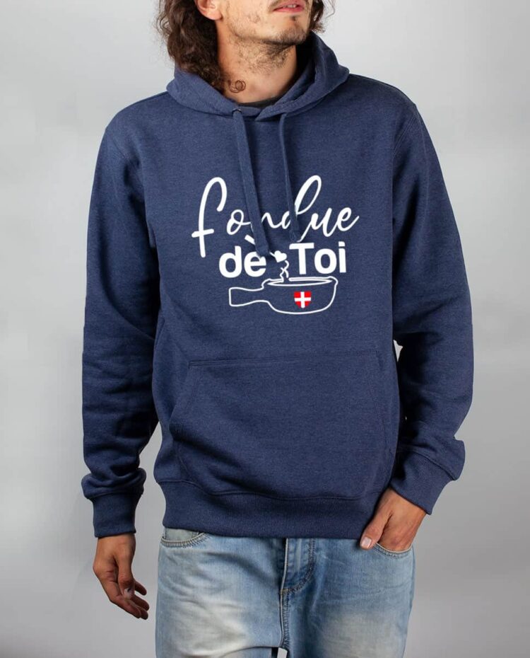 Sweat Bleu chine homme Fondue de toi