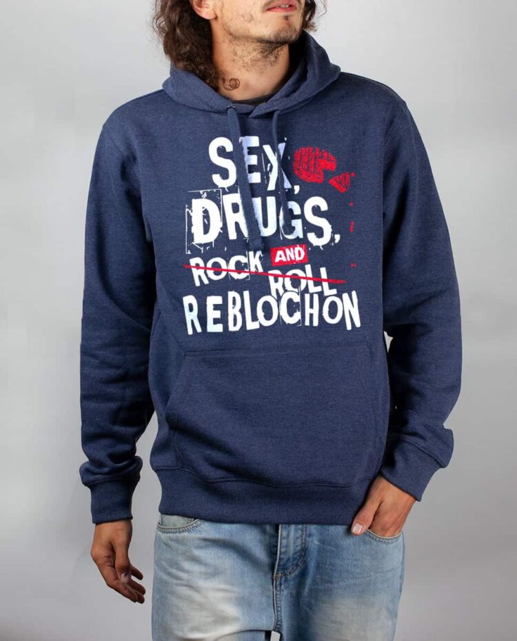 Sweat Bleu chine homme Sex drugs Reblochon