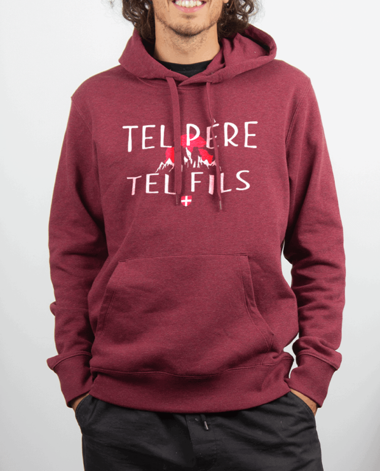 Sweat Homme Rouge bordeau TEL PERE TEL FILS