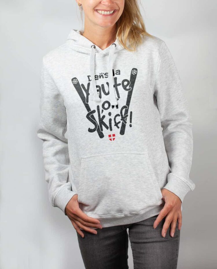 Sweat blanc femme Dans la yaute on skiff