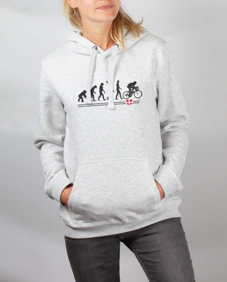 Sweat blanc femme Evolution Cycliste