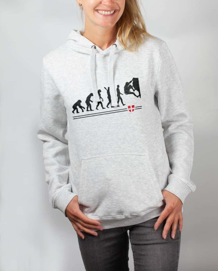 Sweat blanc femme Evolution Escalade