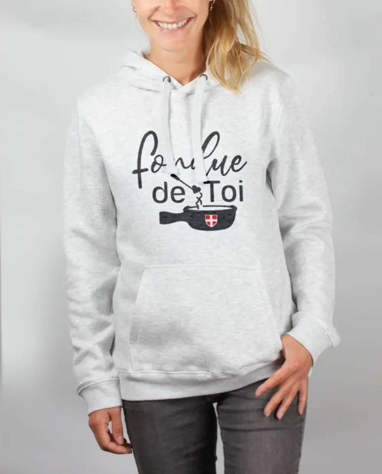 Sweat blanc femme Fondue de toi