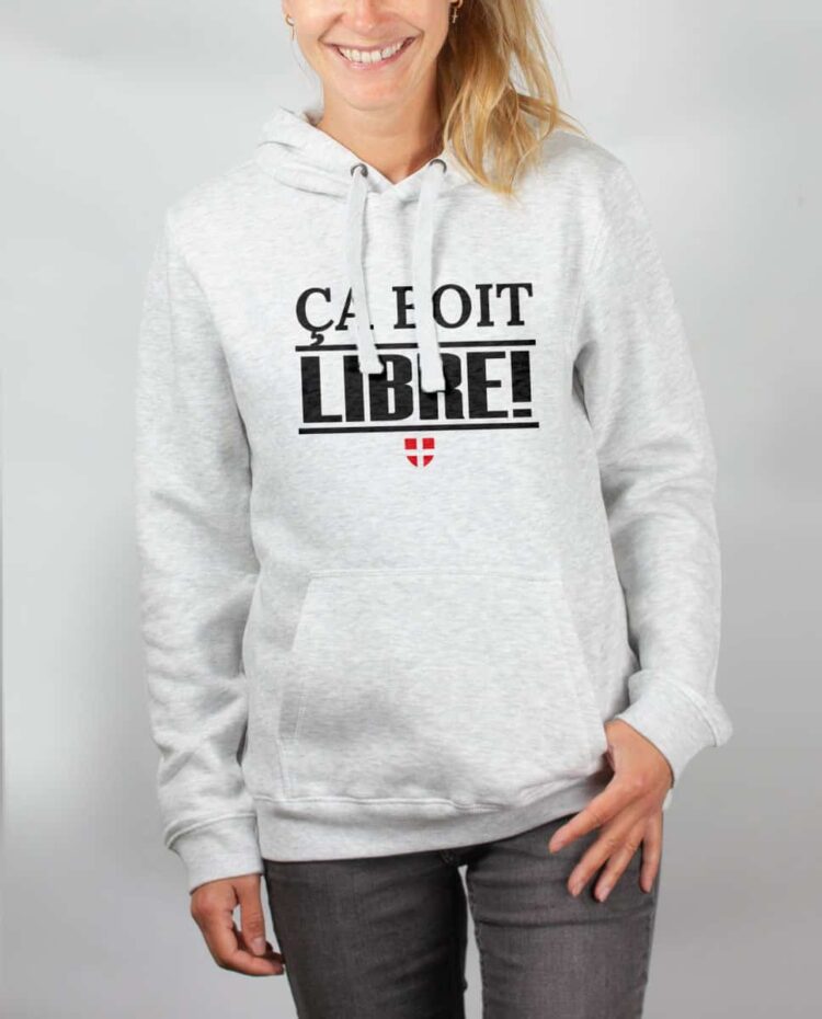 Sweat blanc femme ca boit libre