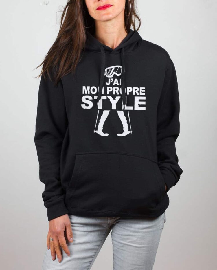 Sweat noir femme J ai mon propre style