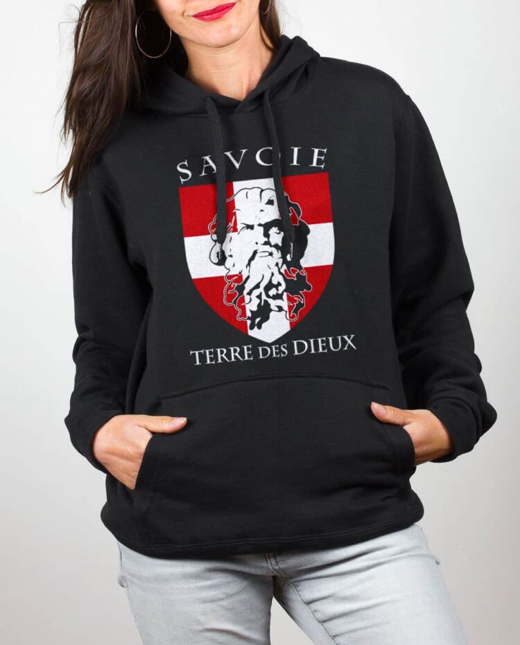 Sweat noir femme Savoie Terre des