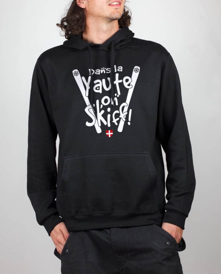 Sweat noir homme Dans la yaute on skiff