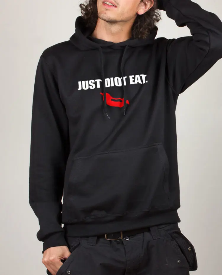 Sweat noir homme Just Diot Eat