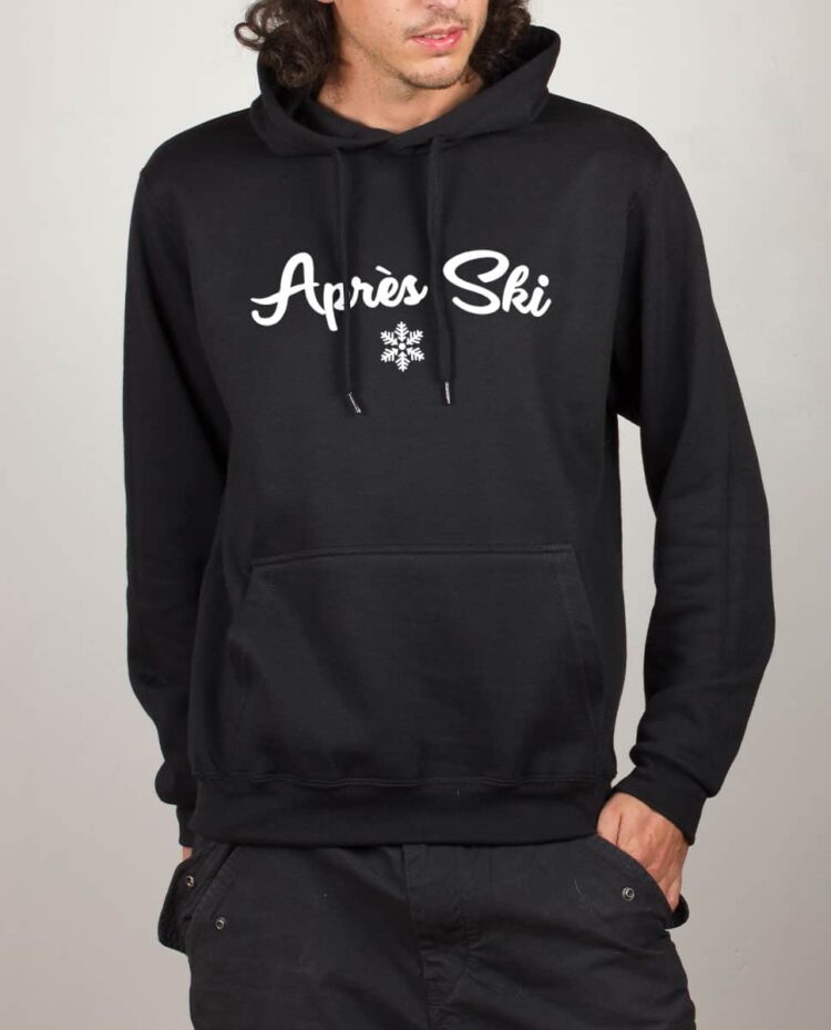 Sweat noir homme apres ski