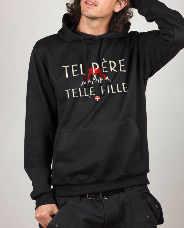 Sweat noir homme tel pere telle fille