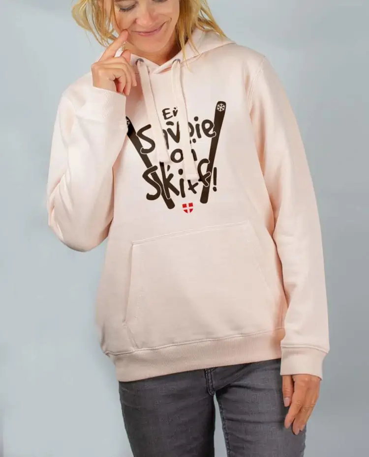Sweat rose femme En savoie on skiff