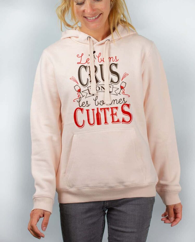 Sweat rose femme Les Bon crus font les bonnes cuites