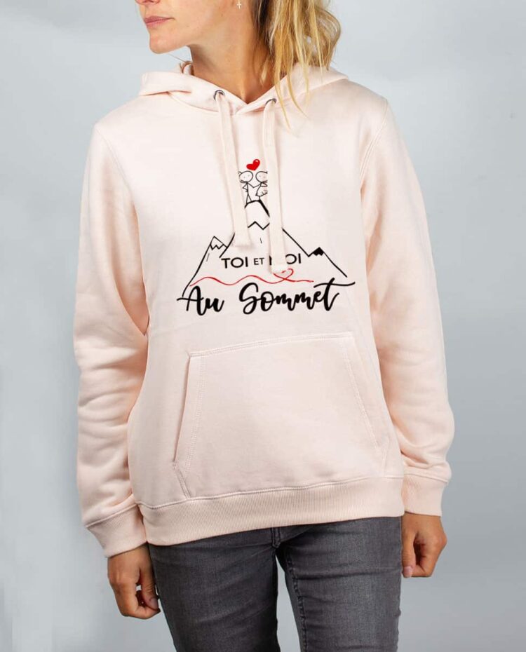 Sweat rose femme Toi et moi au sommet