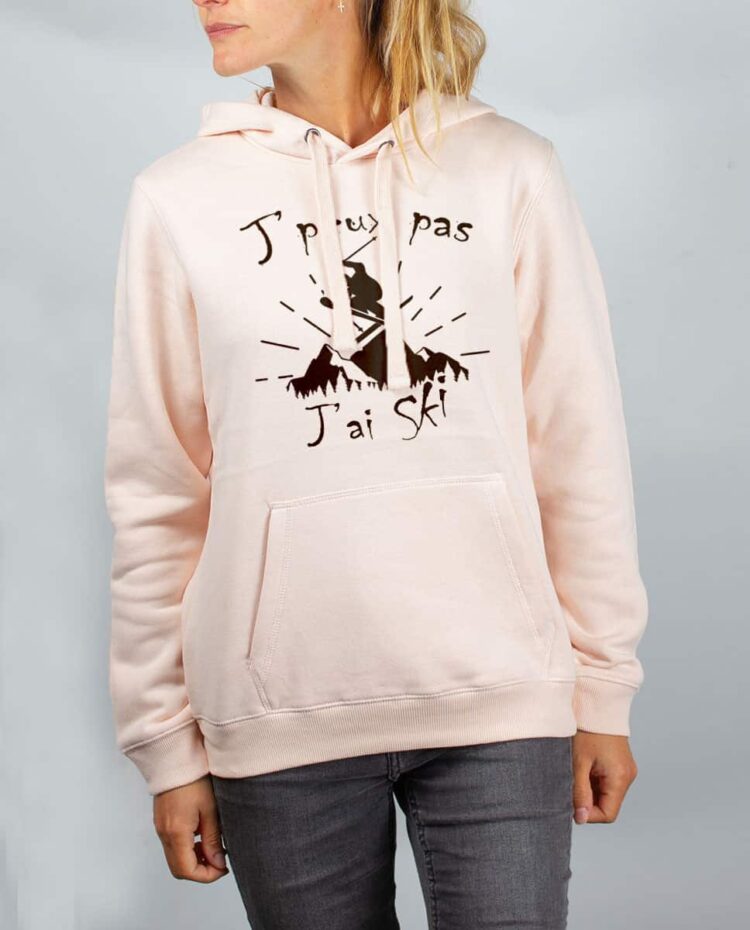 Sweat rose femme j peux pas j ai ski