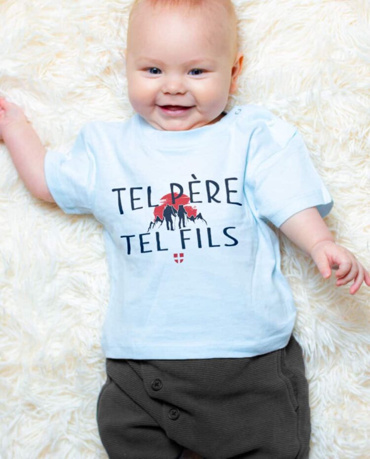 T shirt bleu BEBE tel pere tel fils