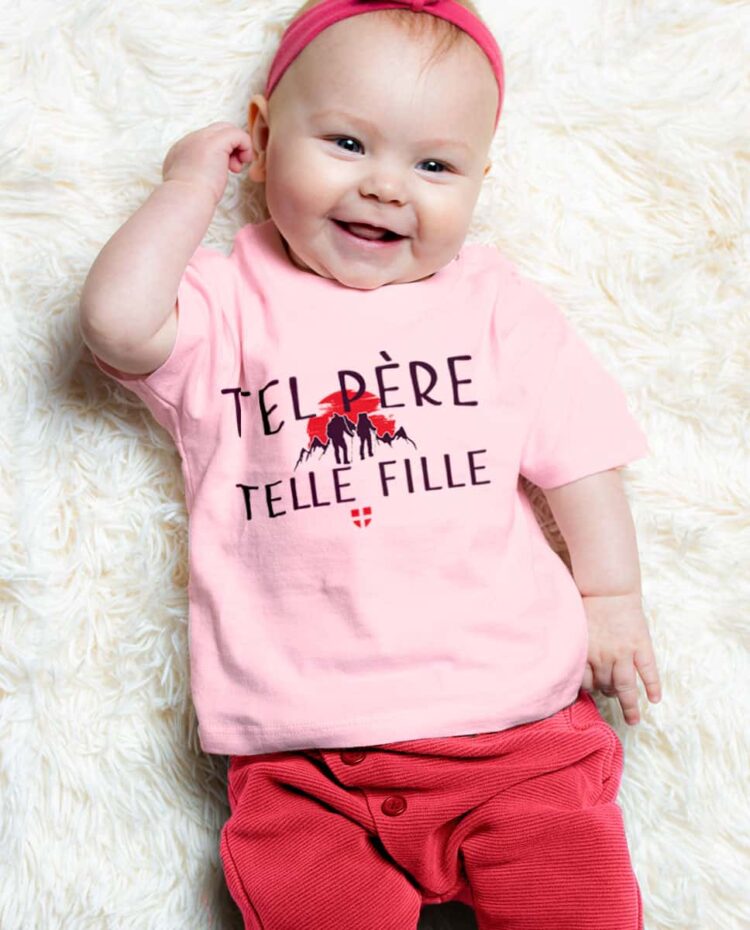 T shirt bébé rose tel pere telle fille