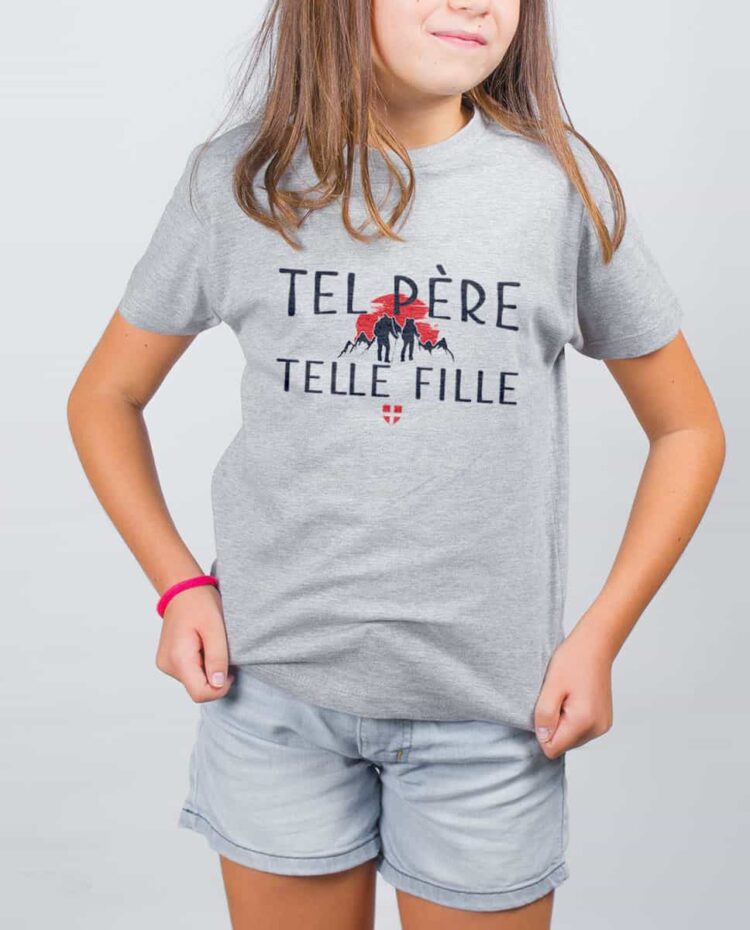 T shirt gris enfant tel pere telle fille