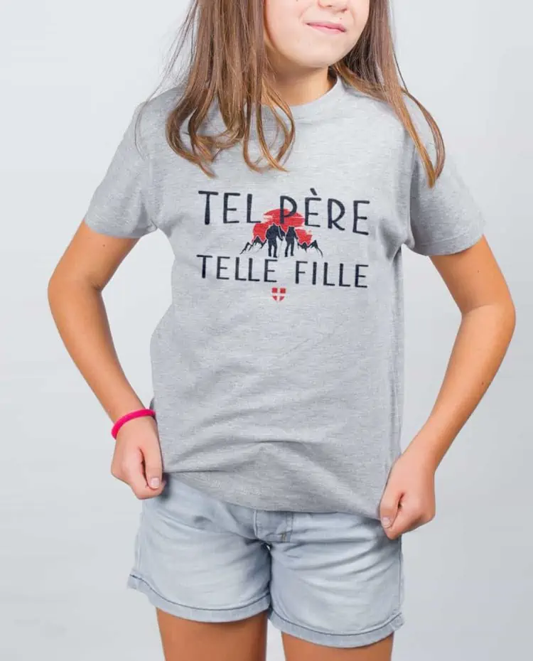 T shirt gris enfant tel pere telle fille